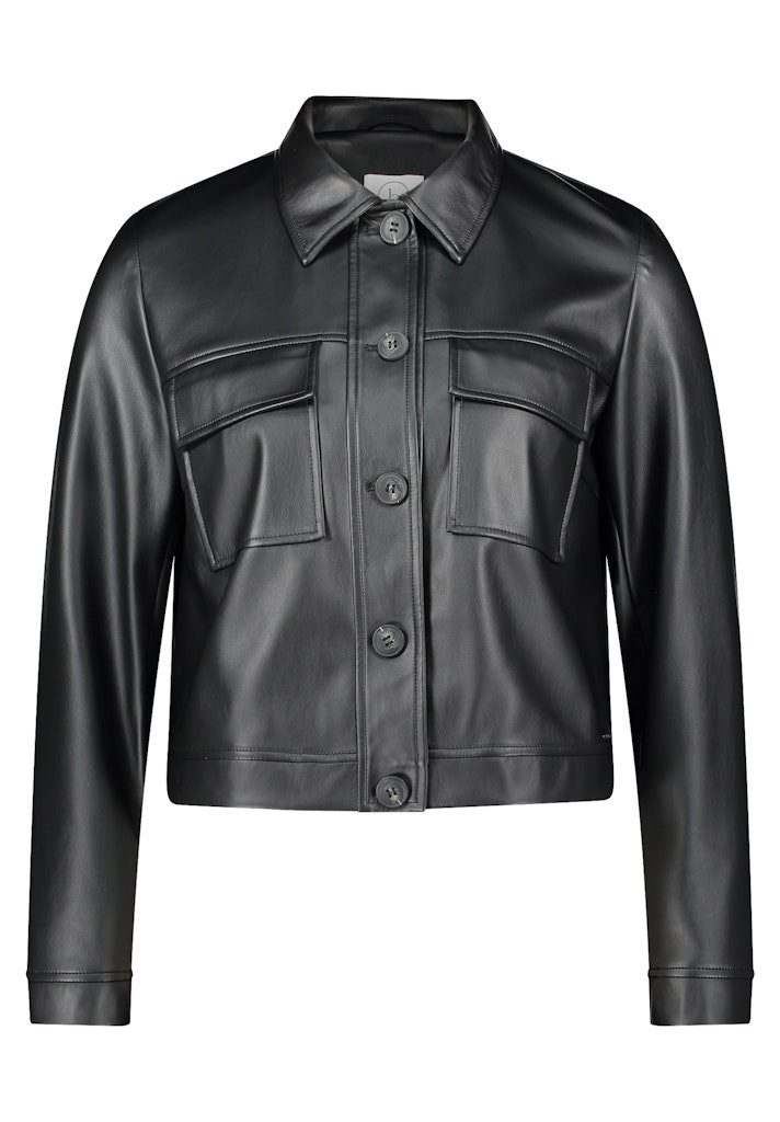 Betty&Co Blusenblazer Blazerjacke Kurz 1/1 Arm Black günstig online kaufen