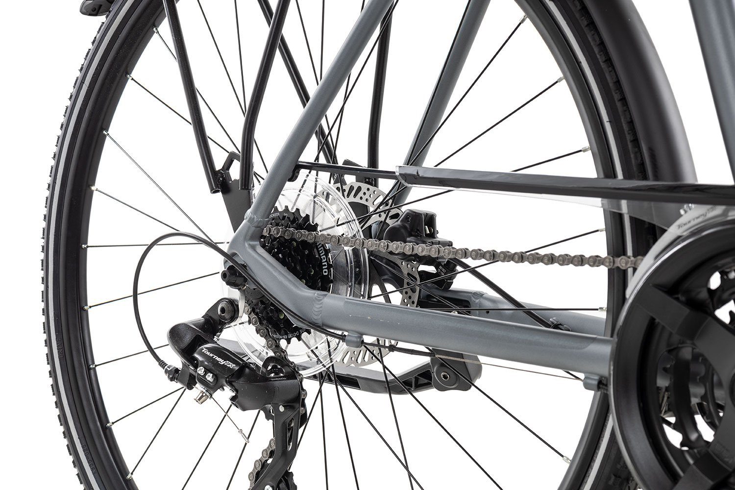 2R Manufaktur Trekkingrad TRX21, 21 Gang Shimano RD-TX-800-7 Schaltwerk, Kettenschaltung, Herrenrad 28 Zoll schwarz/grau