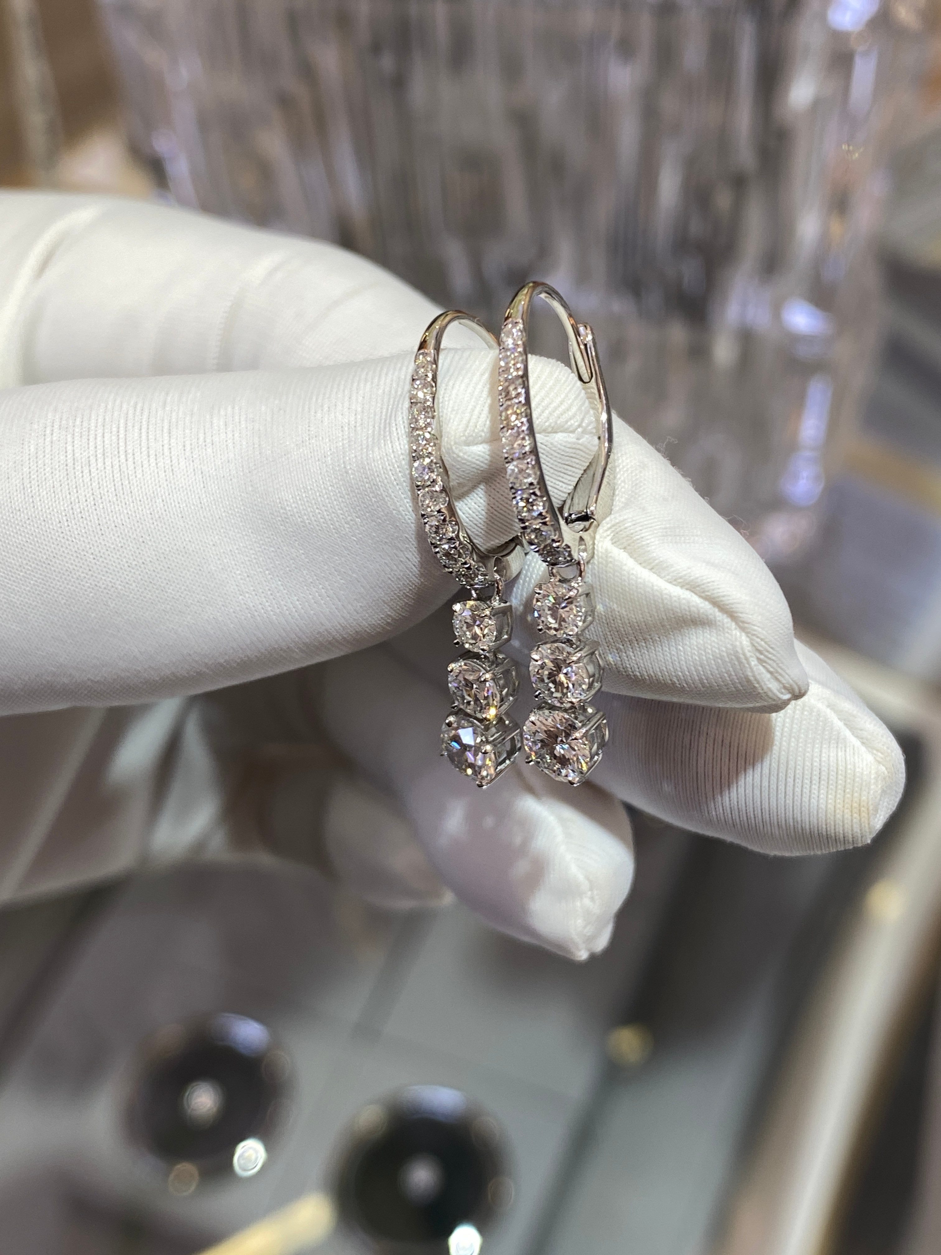 Jumpeak Paar Ohrstecker Drei-Stein-Diamantohrringe mit im günstig online kaufen