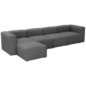 58 aufm Kessel Sofa Sofa 4-Sitzer + Hocker Kaleigh Bezug Flachgewebe, Sparpreis inkl. Kostenlosem Versand 1 Teile, hochwertig verarbeitet,bequemer Sitz