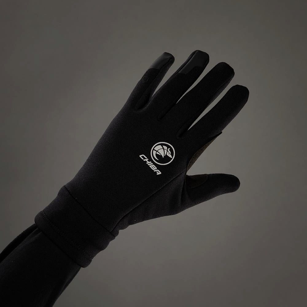 Fahrradhandschuhe CHIBA Polarfleece - Radhandschuhe XXL schwarz mit Touchfunktion