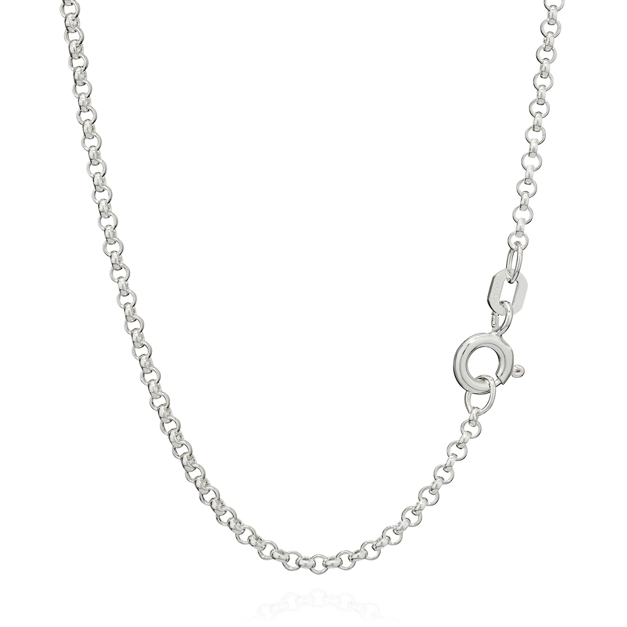 Silberkette 80cm Erbskette 925 Sterlingsilber Kette Rund Massi