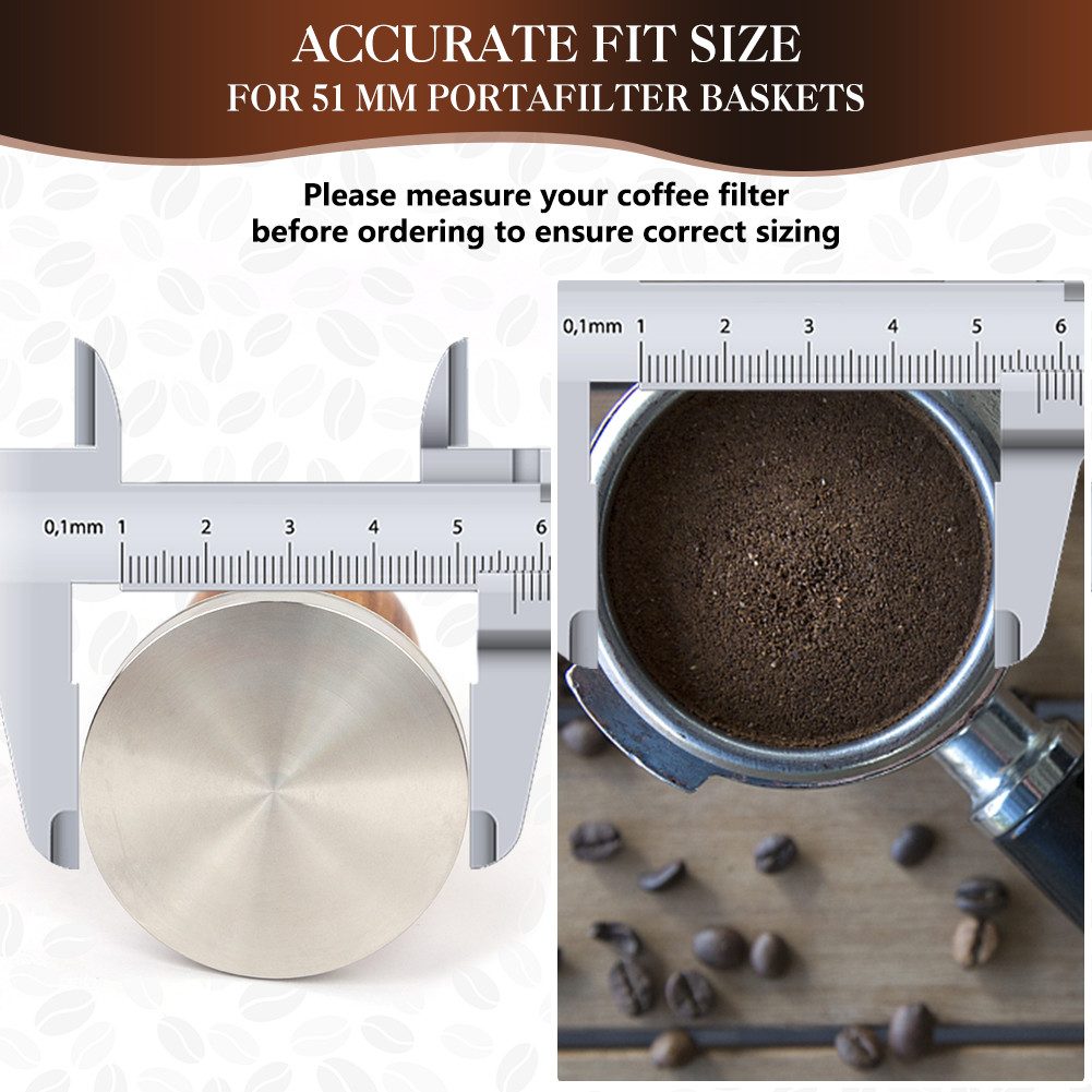 OSTWOLKE Tamper Kaffee Tamper 51mm Espresso Tamper Set mit Tampermatte Milchkännchen – Bild 4 von 5