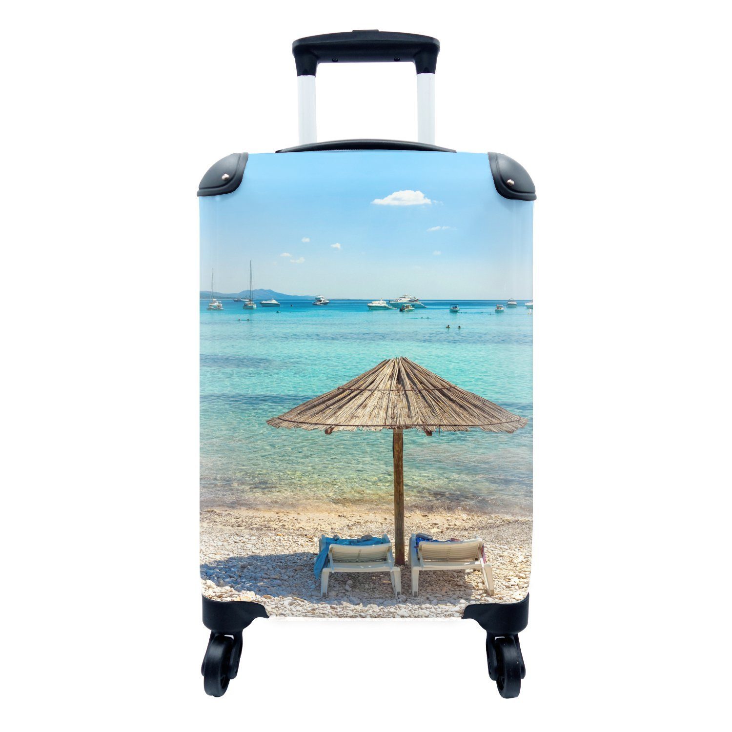 MuchoWow Handgepäckkoffer - für Rollen, Strand Sonnenschirm, Reisetasche Ferien, 4 Handgepäck mit rollen, Reisekoffer - Trolley, Boot