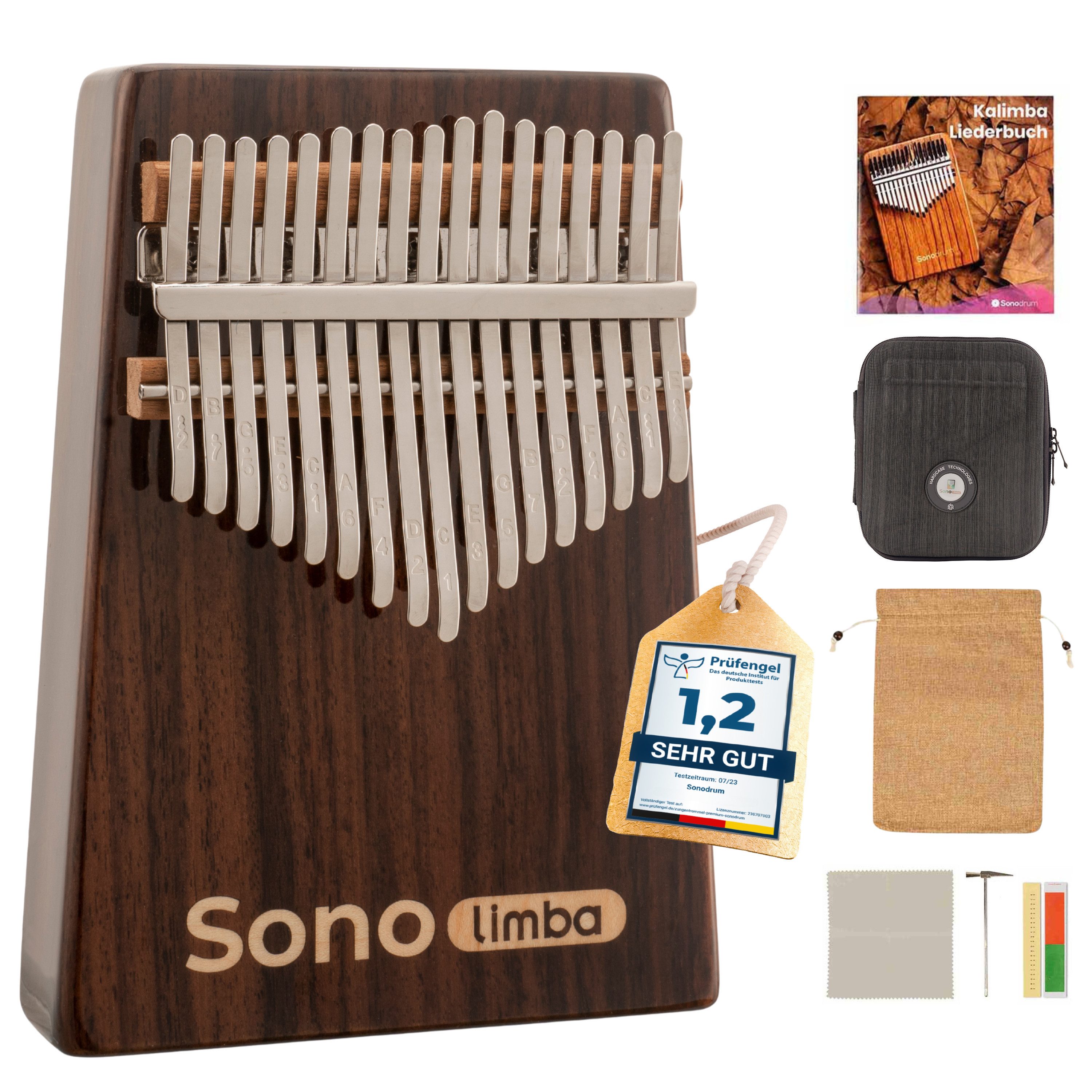 Sonodrum Kalimba "Sonolimba" aus Palisander im Set, C-Dur, 17 o. 21 Tasten