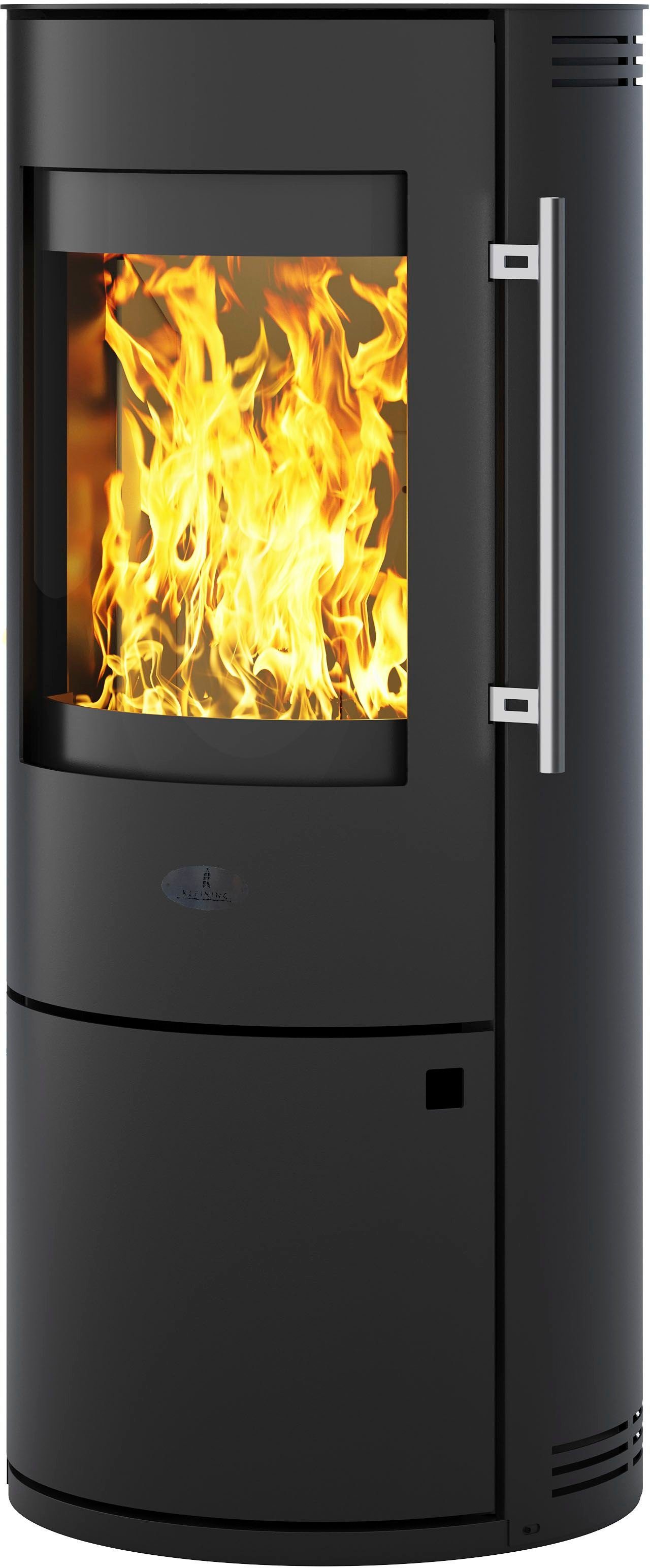 Firefix Kaminofen Neapel, 6 kW, revolutionäre Zeitbrand, schwarz, Türverschlussautomatik