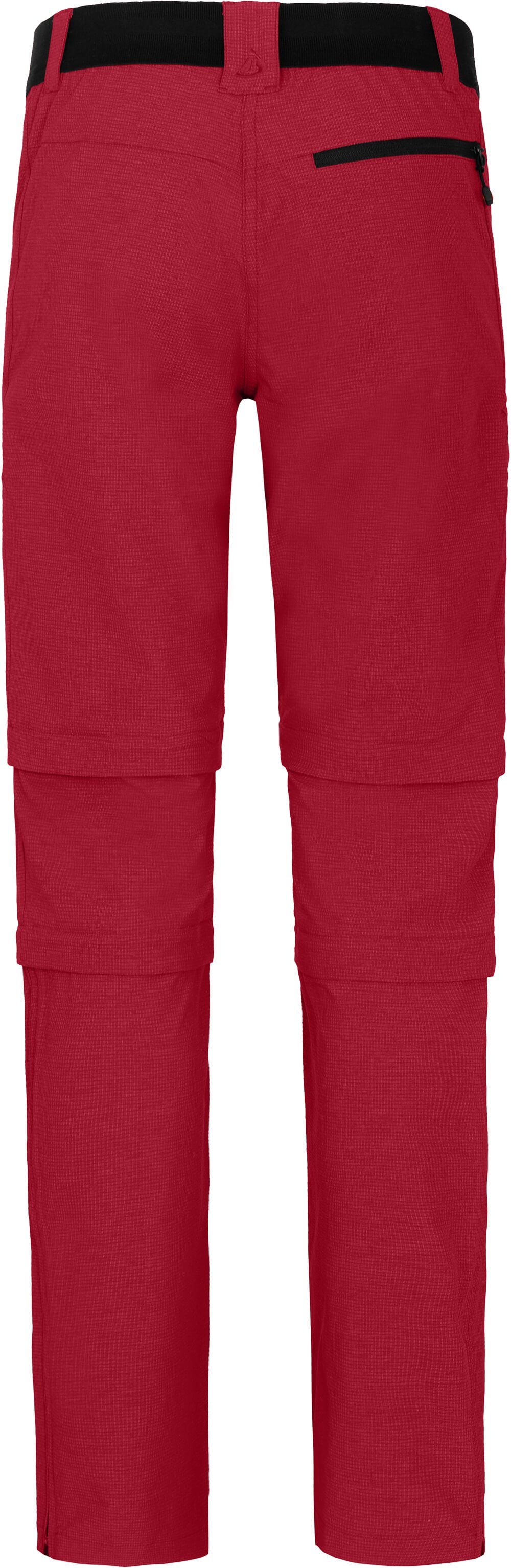 Bergson Outdoorhose PORI Doppel Zipp-Off mit T-ZIPP Damen Wanderhose, robust elastisch, Kurzgrößen, rot