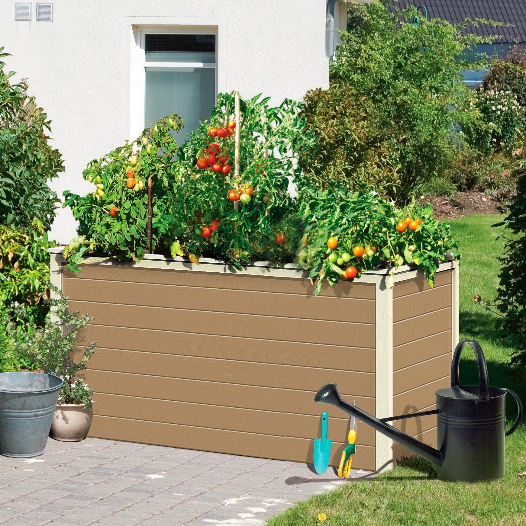 Karibu Hochbeet »2«, BxTxH 173x89x82 cm, Aus 19 mm starkem, lackiertem