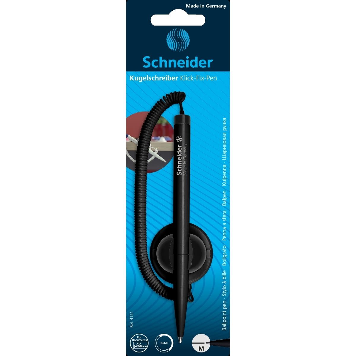 SCHNEIDER Kugelschreiber Kugelschreiber Klick-Fix-Pen M schwarz Schaftfarbe: schwarz Blisterkar