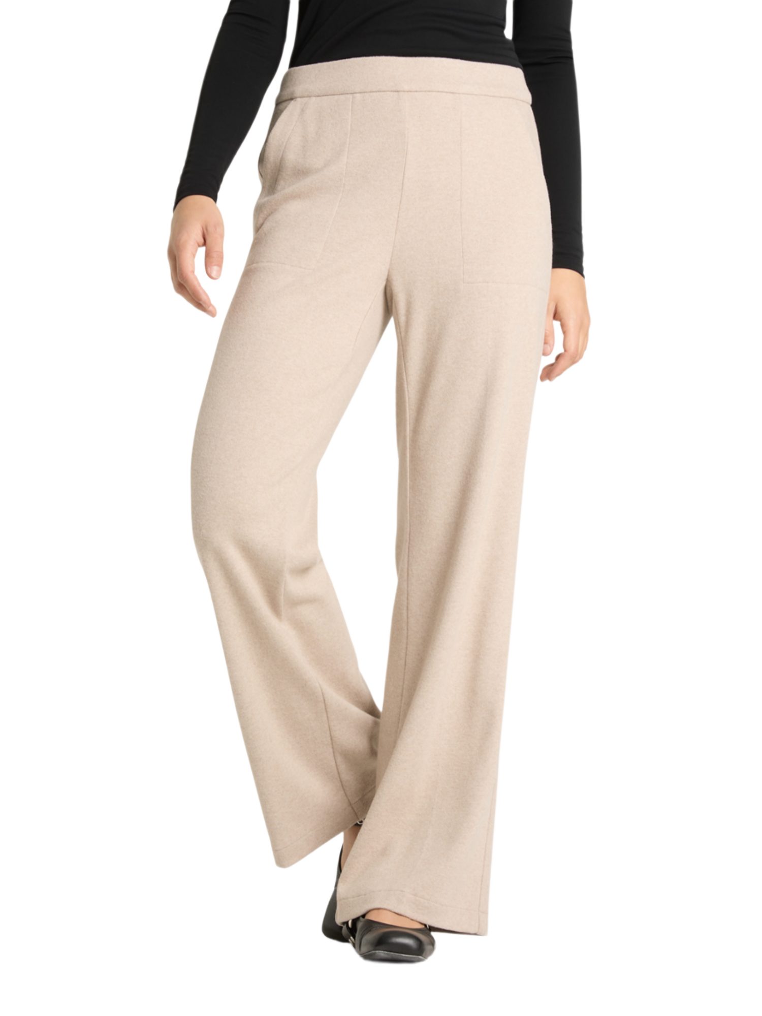 Cambio Stoffhose natur, Casual, Viskose, Unifarben, Wide Leg, Mittel