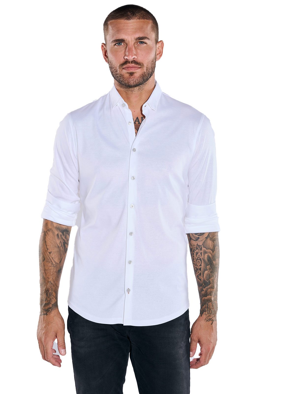 Langarmhemd Jersey-Hemd Langarm