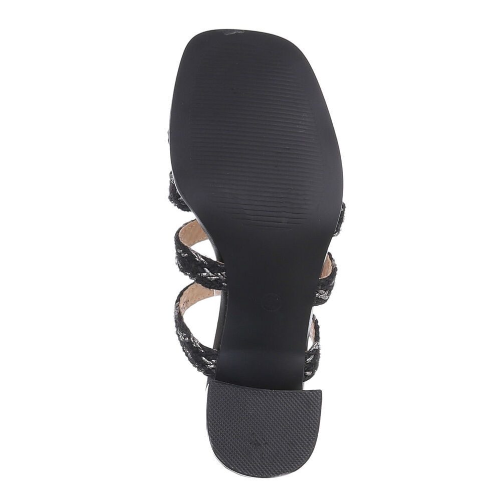 Ital-Design Damen Mules Freizeit Pantolette (86345194) Blockabsatz Sandalen & Sandaletten in Schwarz