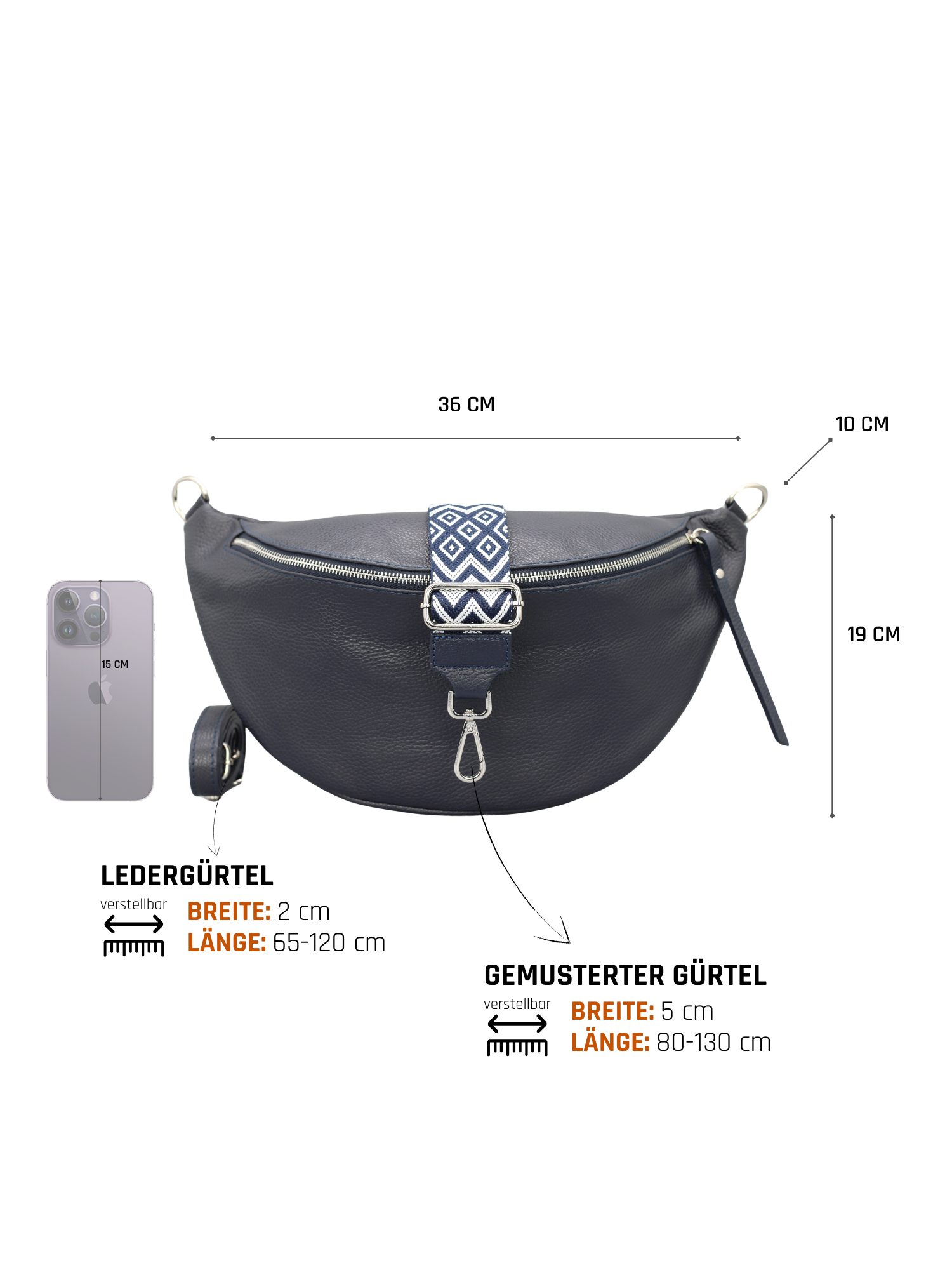 Adel Bags Schultertasche EMMA XL Umhängetasche Crossbody Bag Gürteltasche m günstig online kaufen