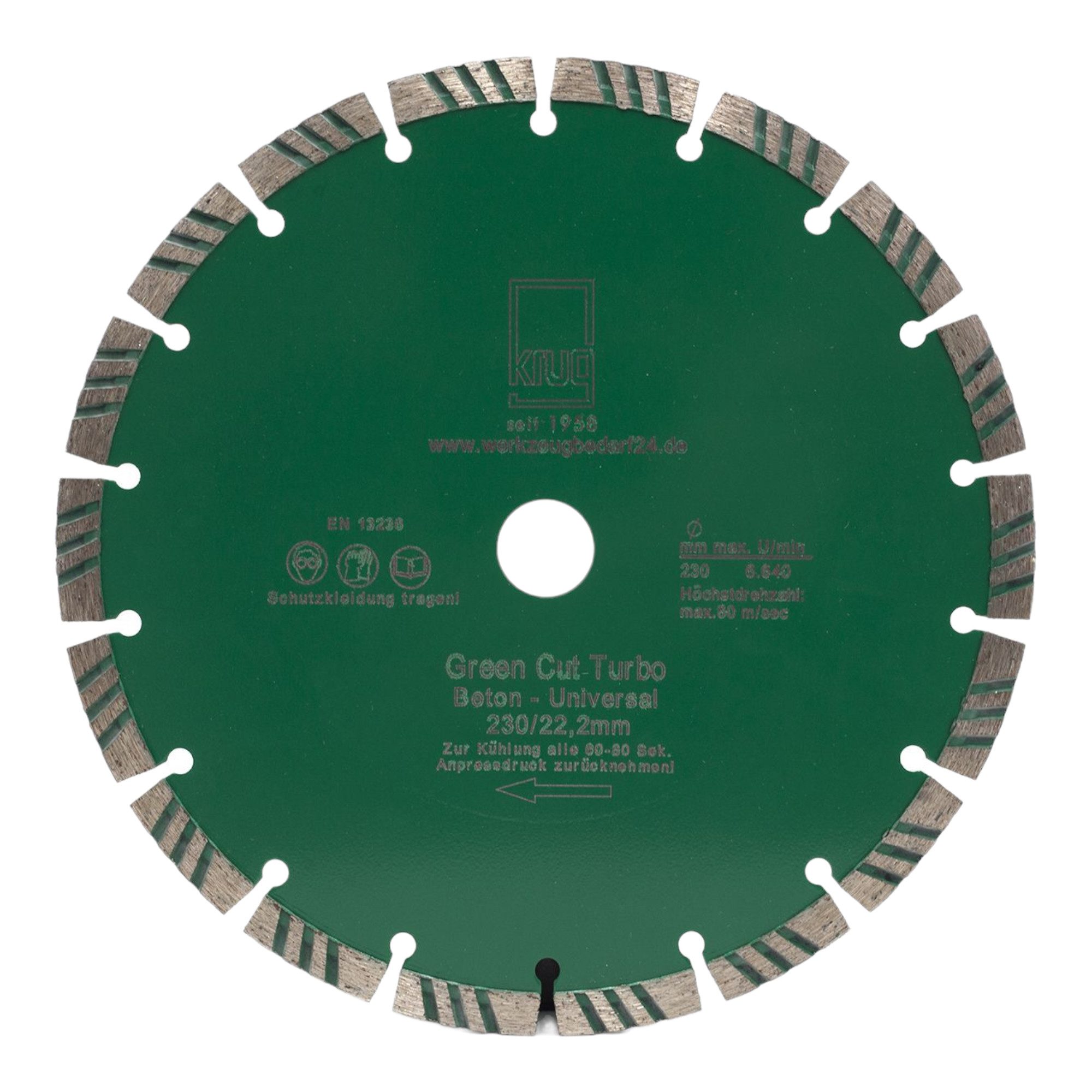Trennscheiben Diamantscheibe Green Cut Turbo Universal 230 mm für Beton Granit