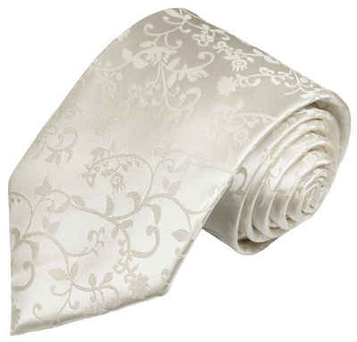 Paul Malone Krawatte Herren Hochzeitskrawatte floral - Mikrofaser - Bräutigam Breit (8cm), ivory V41