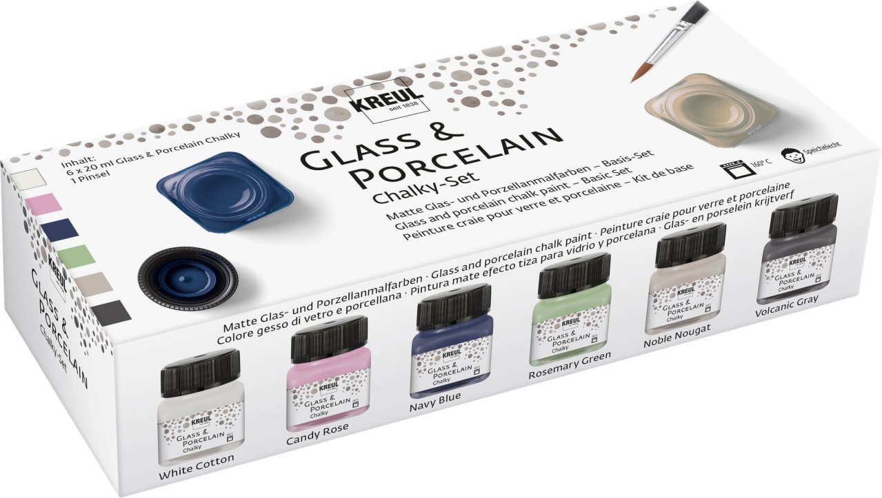 Kreul Künstlerstift Kreul Glass & Porcelain Chalky 6er Set je 20 ml