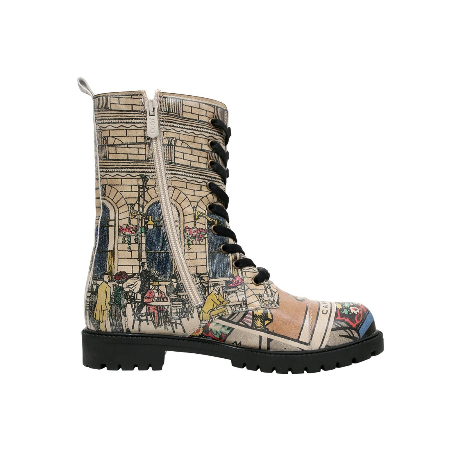 DOGO Zipsy High-Top Boots You Are The Colour Of My Life Damen Schnürboots Handgefertigt