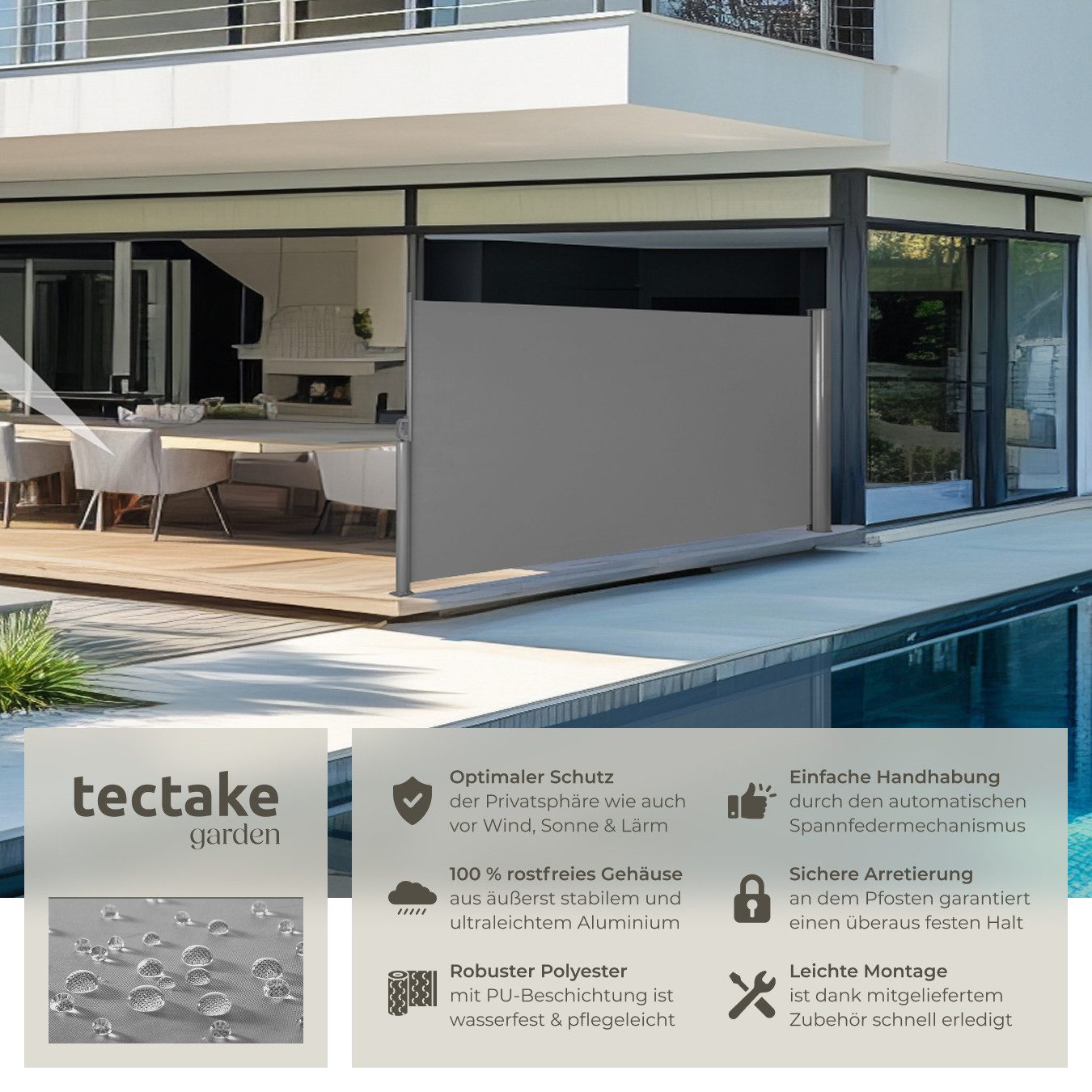 tectake Seitenarmmarkise Seitenmarkise aus Aluminium günstig online kaufen