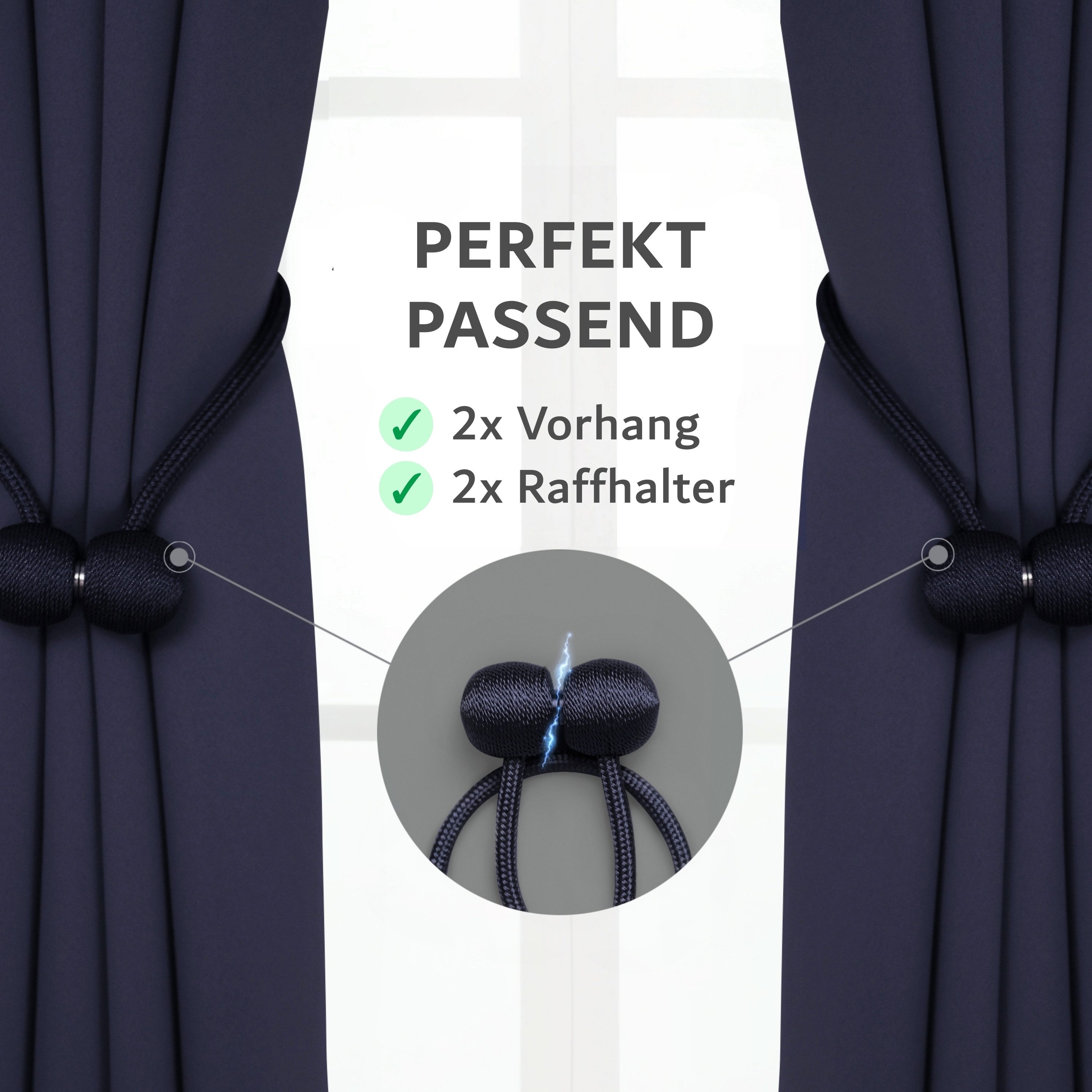 Cozyor Verdunkelungsvorhang 2er-Set inkl. 2 Magnethalter, thermoisolierend, günstig online kaufen