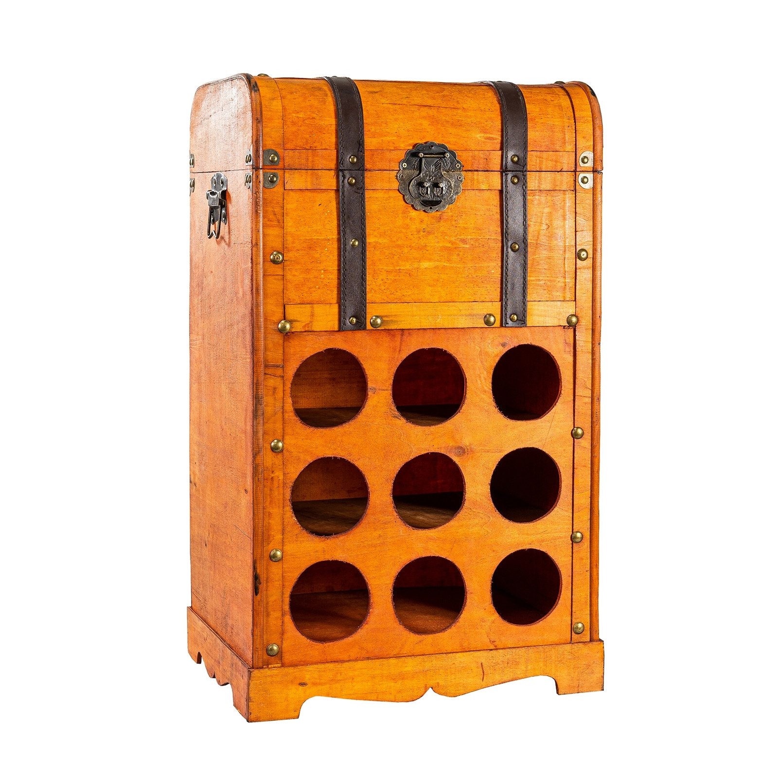 Weinschrank Weinbar rustikal für 9 Flaschen Alistair Rotbraun