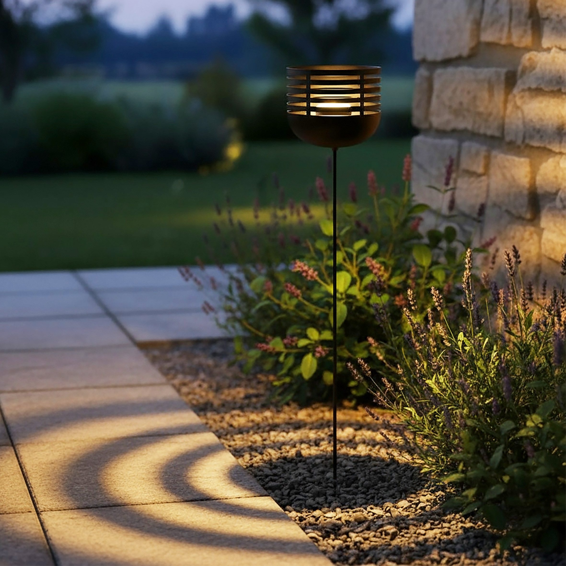 Spetebo Windlicht Metall Gartenstecker schwarz - H 100 cm (Anzahl, 1 St., Stück), Kerzenhalter mit Erdspieß – Bild 5 von 5