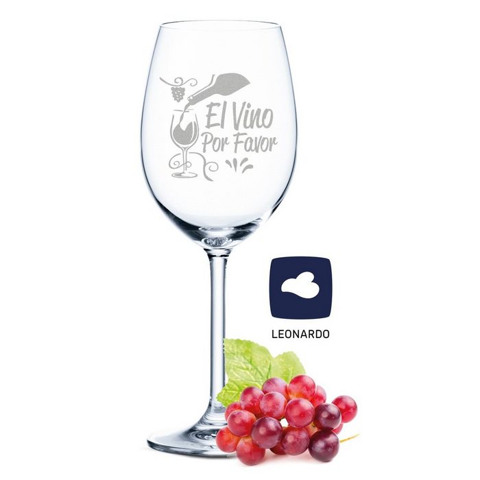 GRAVURZEILE Rotweinglas Leonardo Weinglas mit Gravur "El Vino Por Favor" Glas