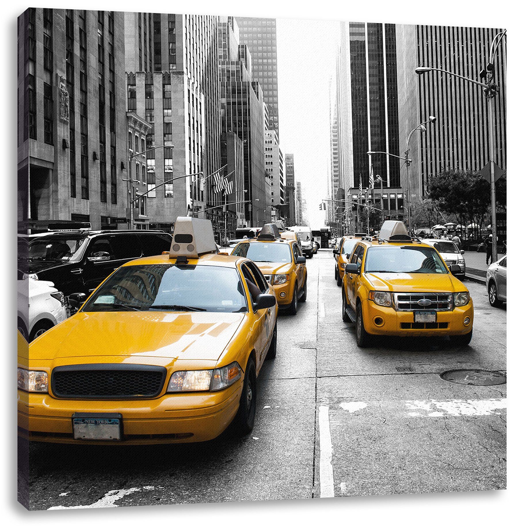 Pixxprint Leinwandbild Cityverkehr New York, Cityverkehr New York (1 St), Leinwandbild fertig bespannt, inkl. Zackenaufhänger