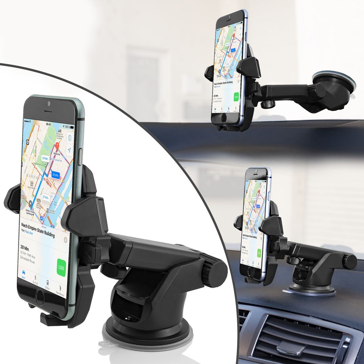 Smartphone-Halterung Auto Handy-Halterung ideal für Armaturenbrett oder Windschutzscheibe