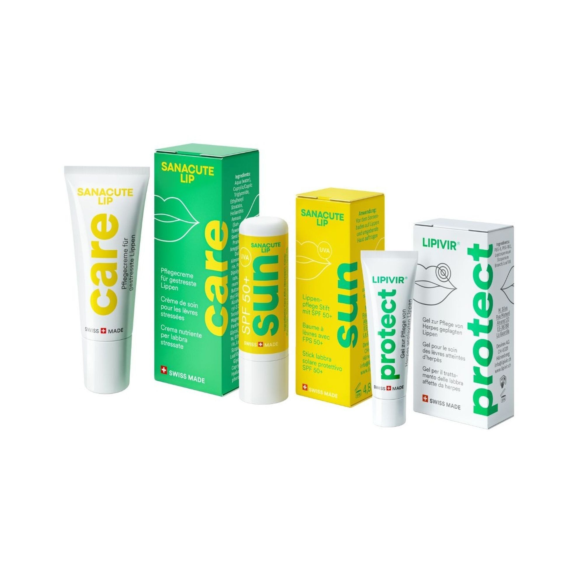Sanacute Gesichtslotion Set: Lippenpflege, 3-tlg.
