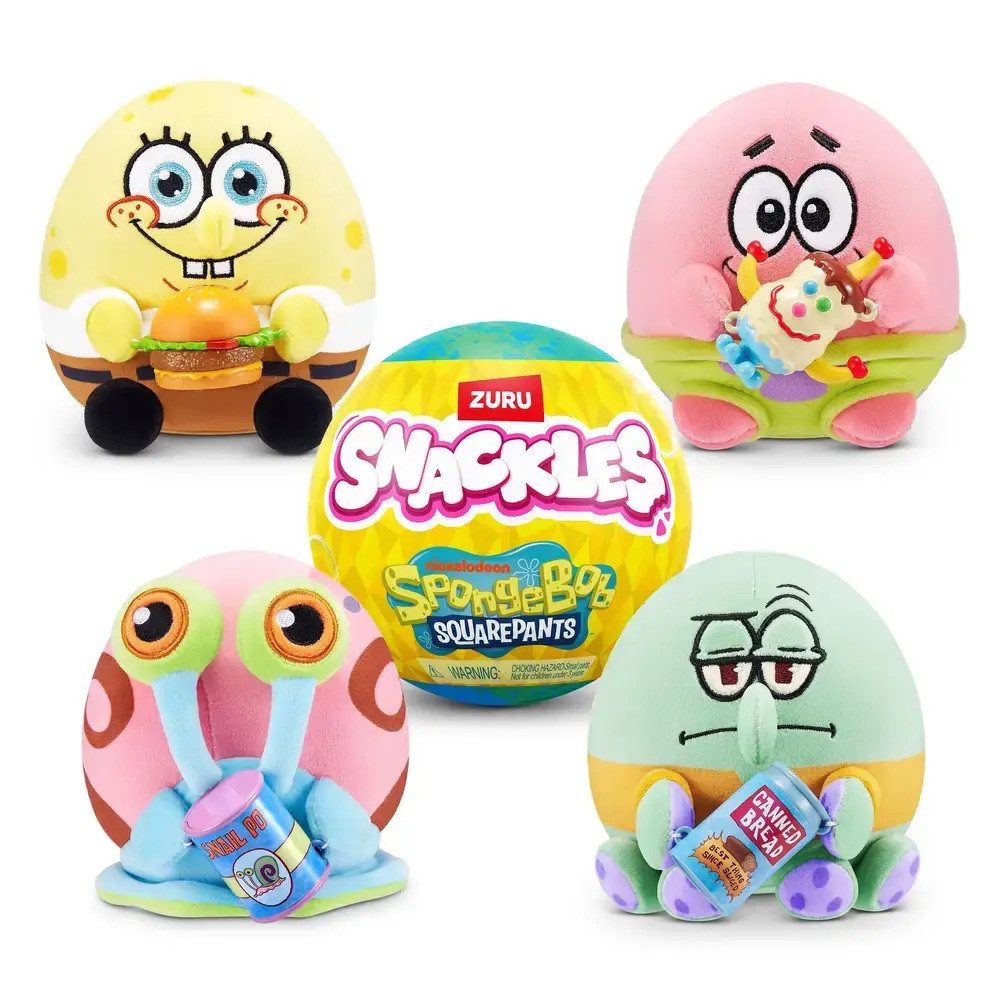 ZURU Plüschfigur ZURU 77705 - Snackles Plüschfigur SpongeBob Schwammkopf 13 cm