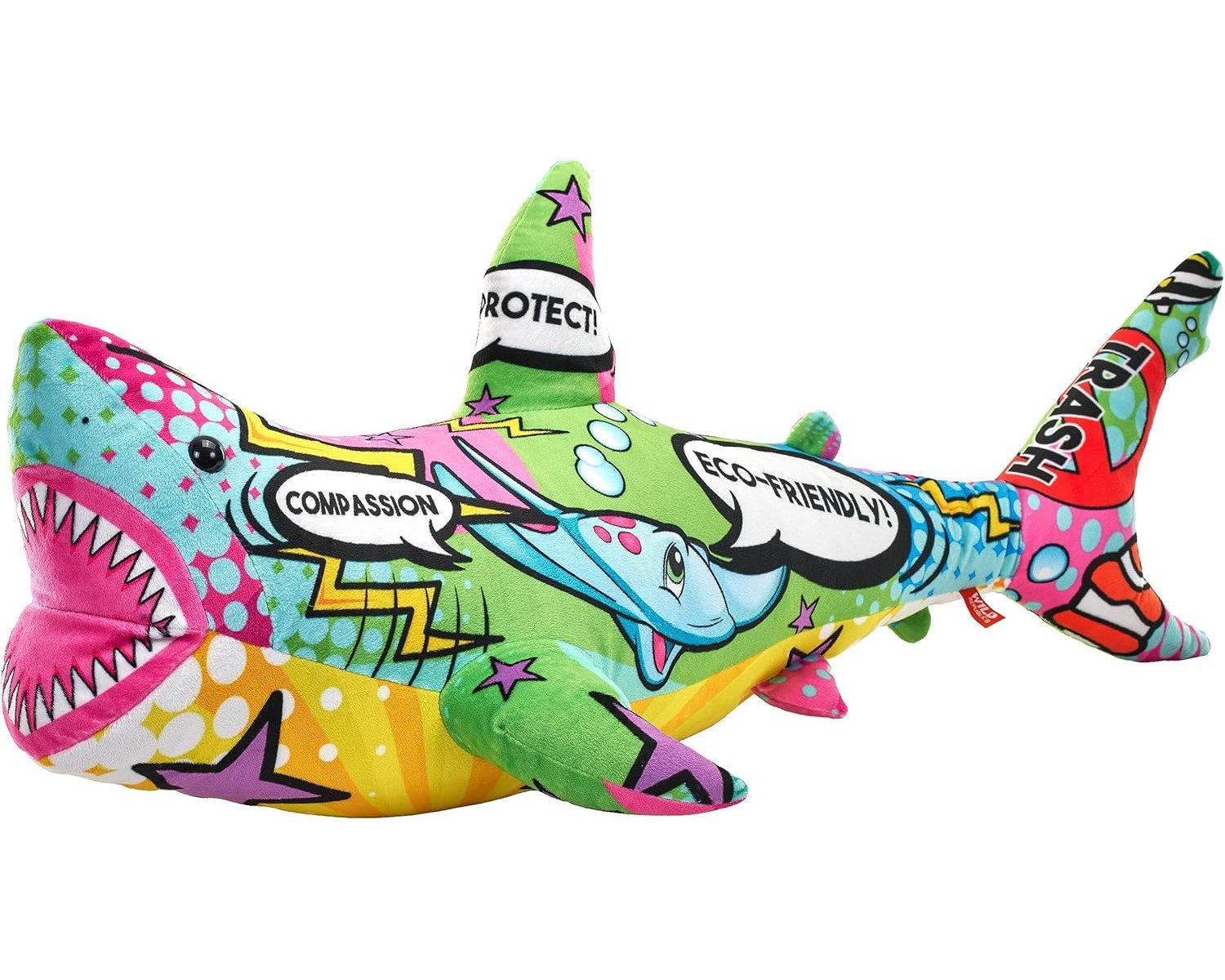 WILD REPUBLIC    Kuscheltier Jumbo Plüschtier Hai 80cm, aus nachhaltigen Materialien
