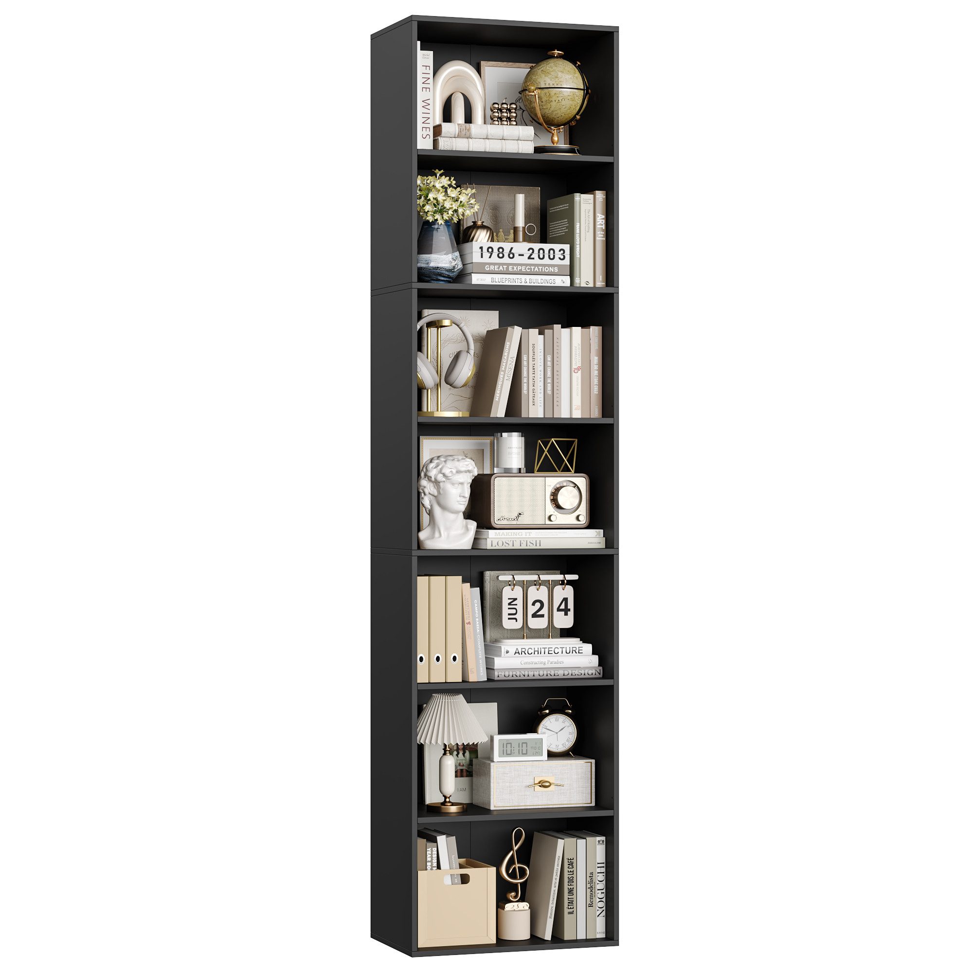 Homfa Bücherregal Regal mit 7 Fächern, 220cm Bücherschrank Standregal, vers günstig online kaufen