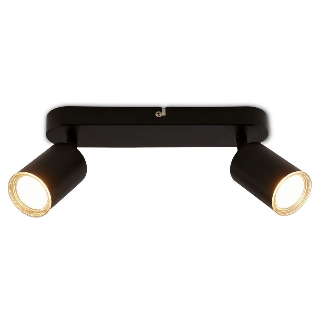 Briloner Leuchten LED Deckenleuchte Deckenlampe IP44 schwenkbar GU10 2-flammig, ohne Leuchtmittel, Abhängig vom Leuchtmittel - Warmweiß / Neutralweiß / Kaltweiß, 27x8,5 cm, Wohnzimmer, Schlafzimmer, Badezimmer, Büro