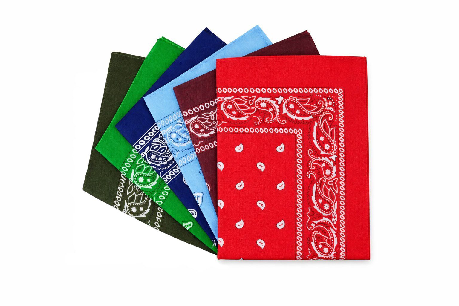 Cassandra Accessoires Bandana Tuch aus Baumwolle, (6-St), - Klassisches Paisley Halstuch, Kopftuch, Accessoire