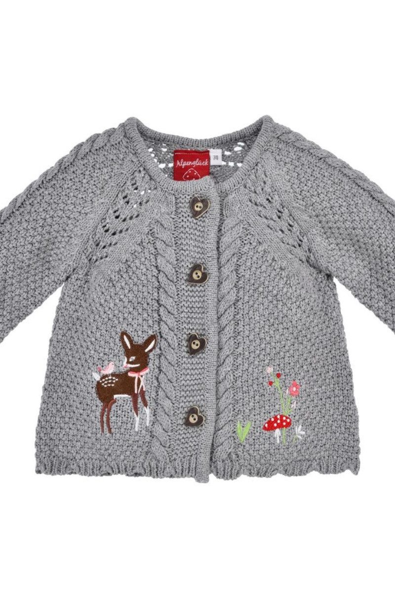 Trachtenjacke Strickjacke Mit Motiv Leicht Und Warm Mit Besatz