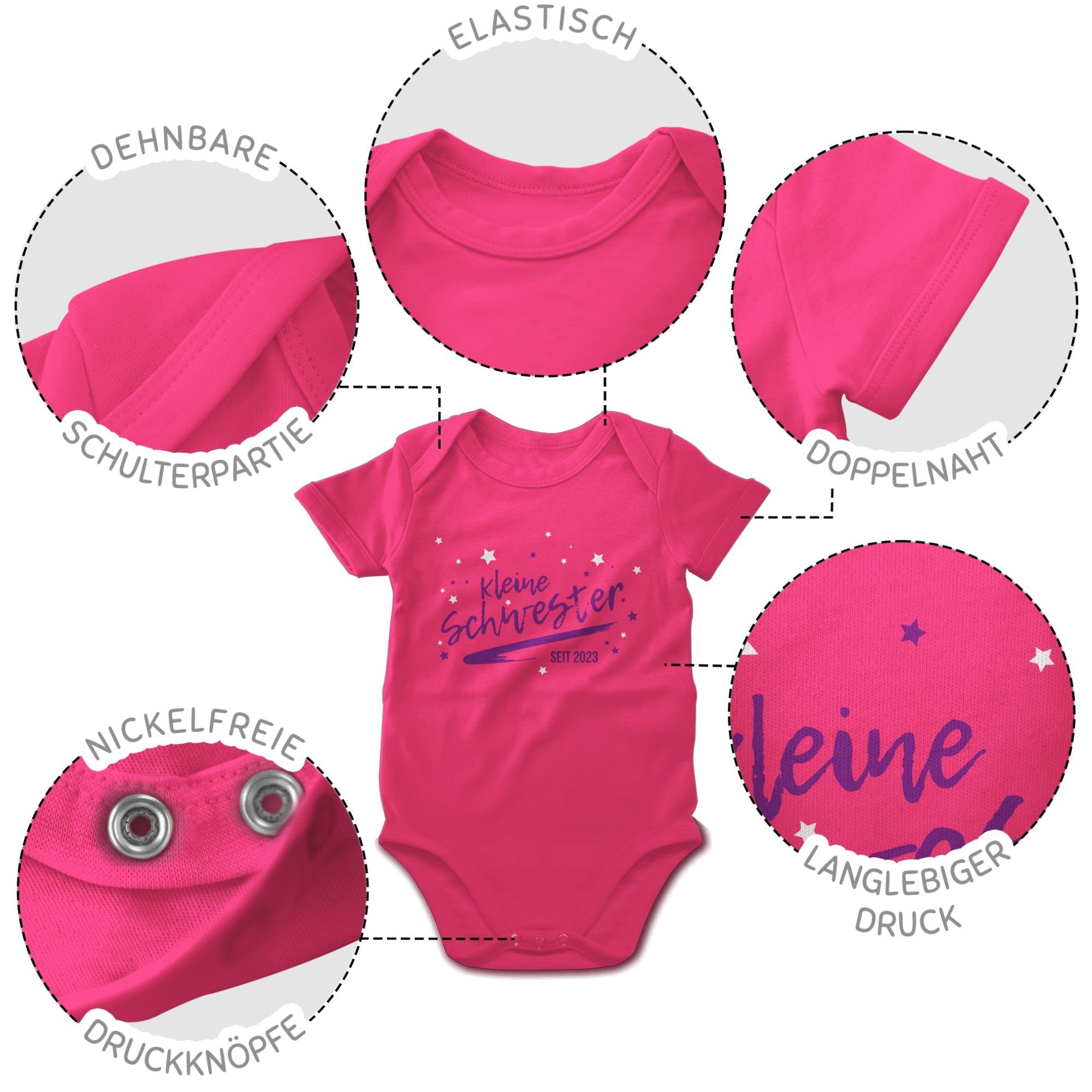 Shirtracer Shirtbody 2023 Fuchsia Schwester 2 kleine Kleine seit Schwester