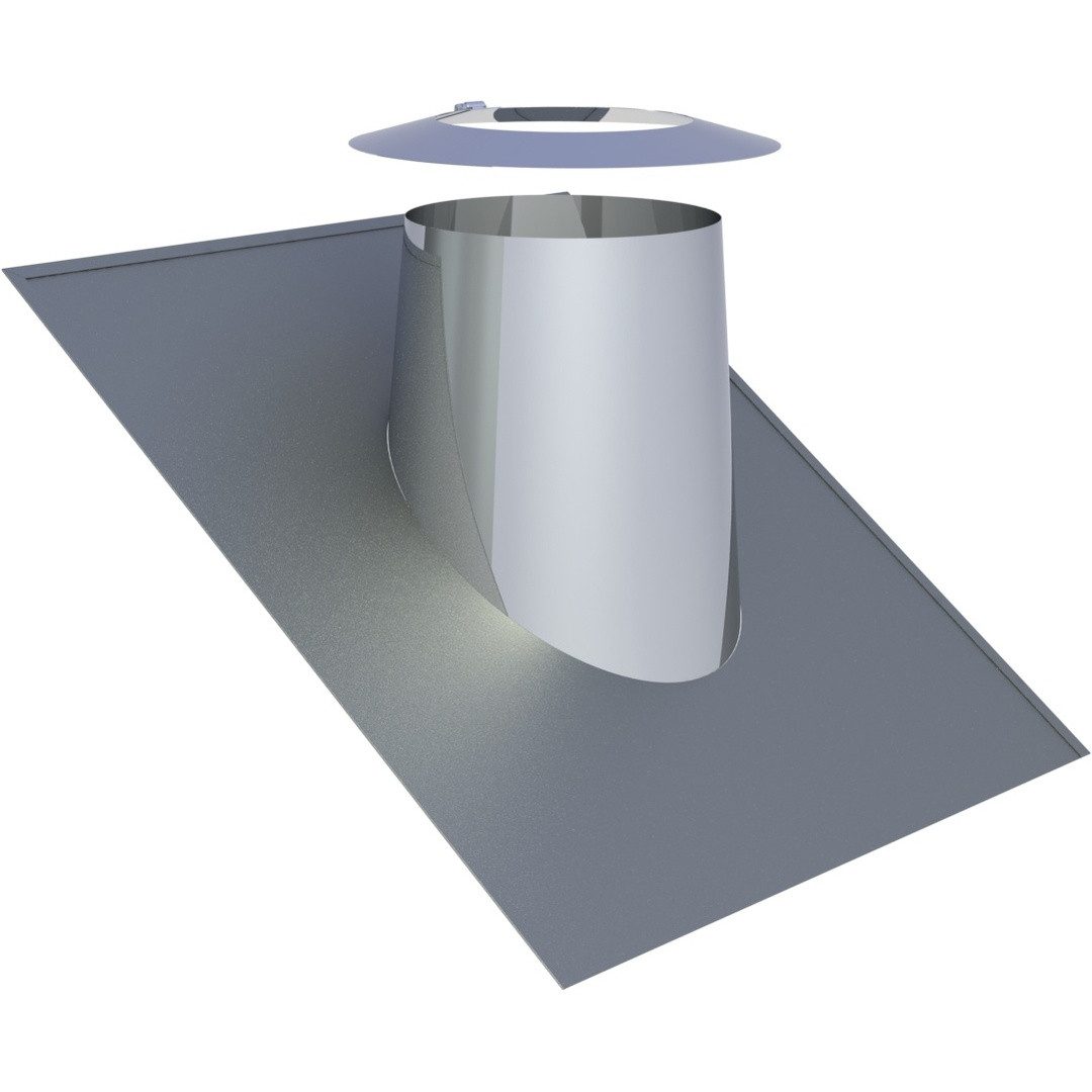 Jeremias Schornstein DW-ECO 2.0 Ø 130 mm - Dachdurchführung 26 - 35° mit Wetterkragen, Ø 130 mm