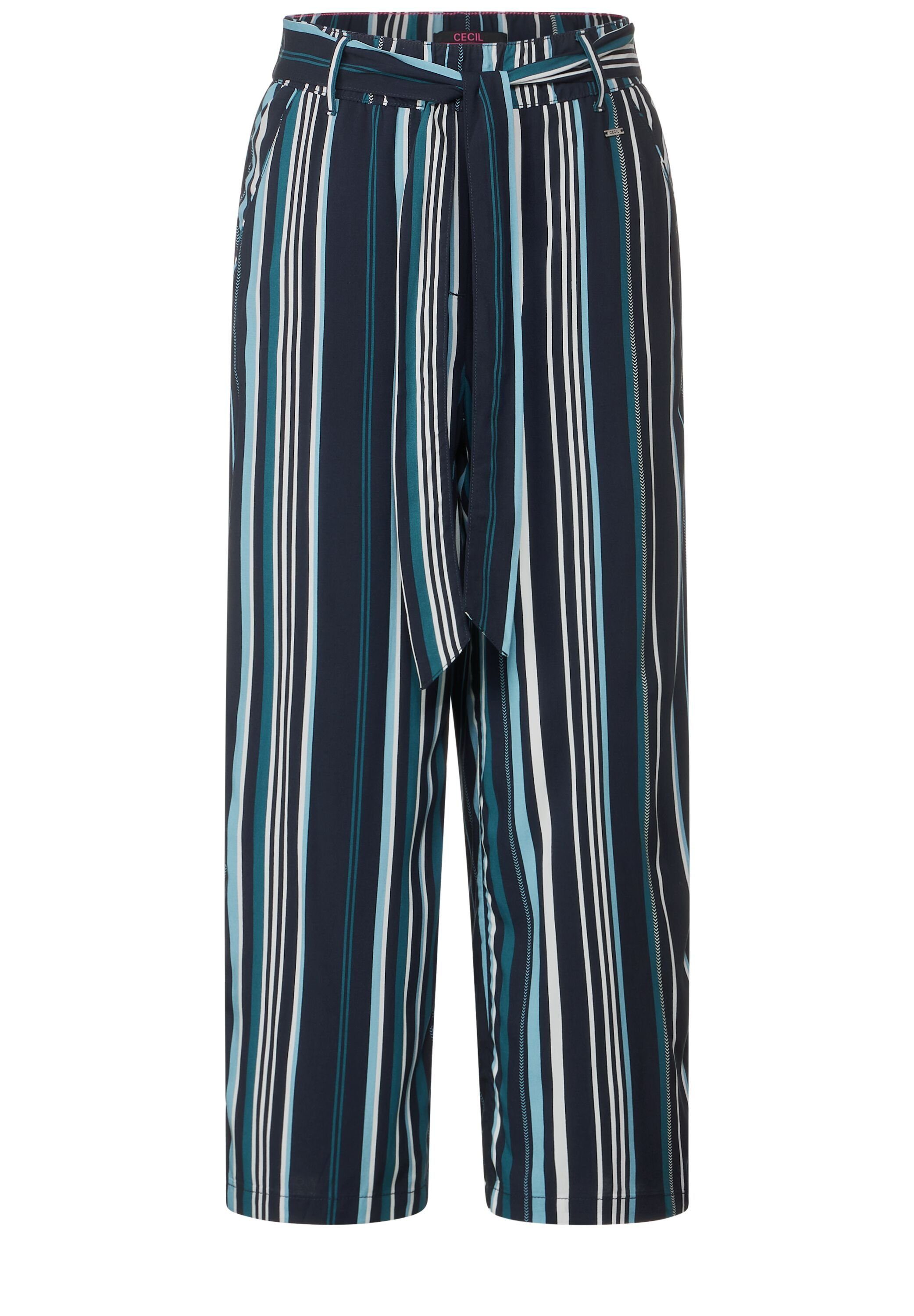 Cecil 7/8-Hose (1-tlg) mit Blu Streifen Nicht Sky in Loose Vorhanden Hose Night Cecil Fit