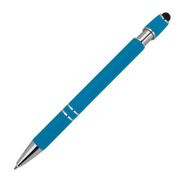 Livepac Office Kugelschreiber 10 Touchpen Kugelschreiber aus Metall / mit Muster / Farbe: hellblau