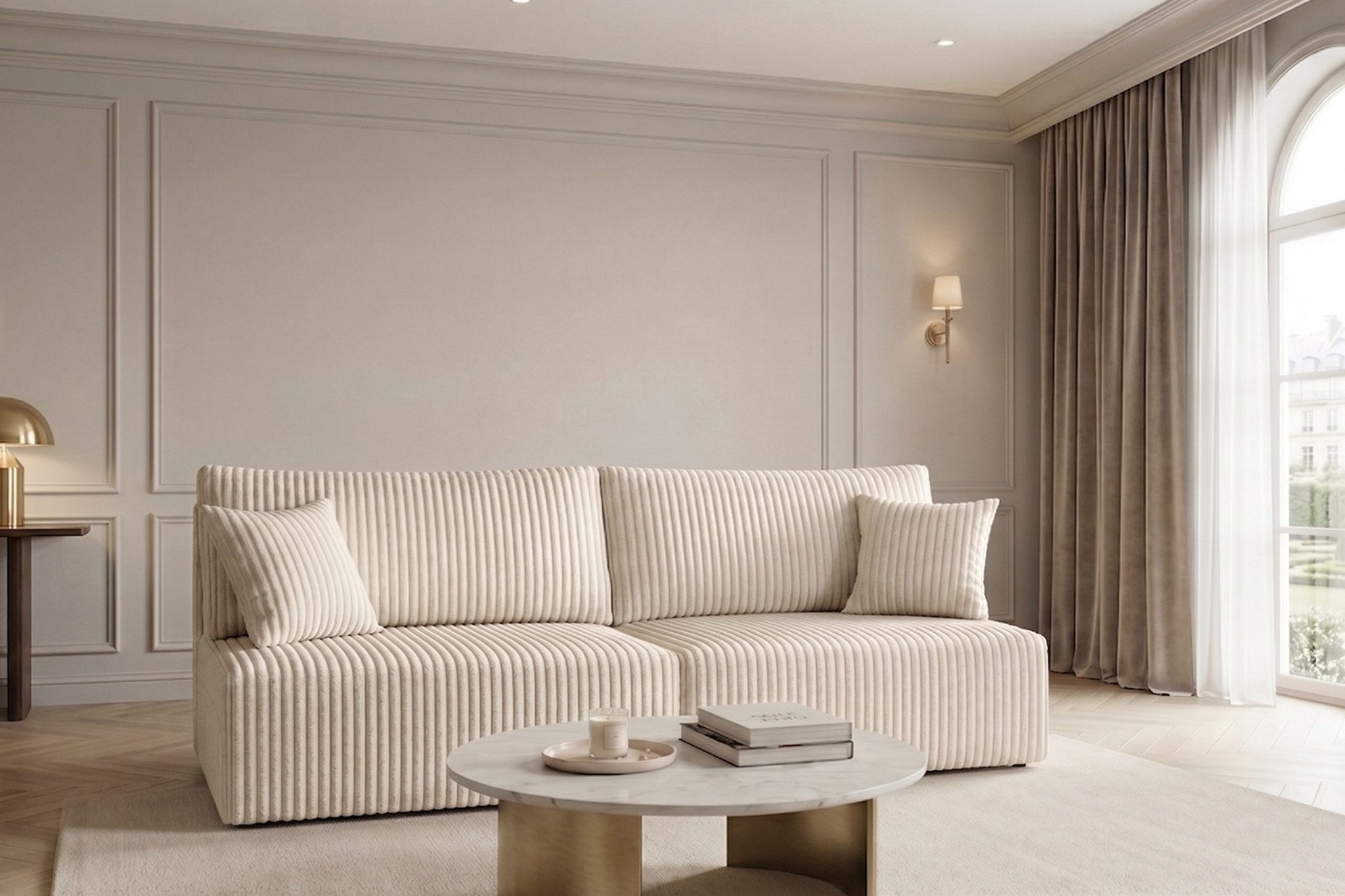 Kaiser Möbel Schlafsofa Sofa mit Schlaffunktion und Bettkasten Cordstoff Tilia, MILANO MINI