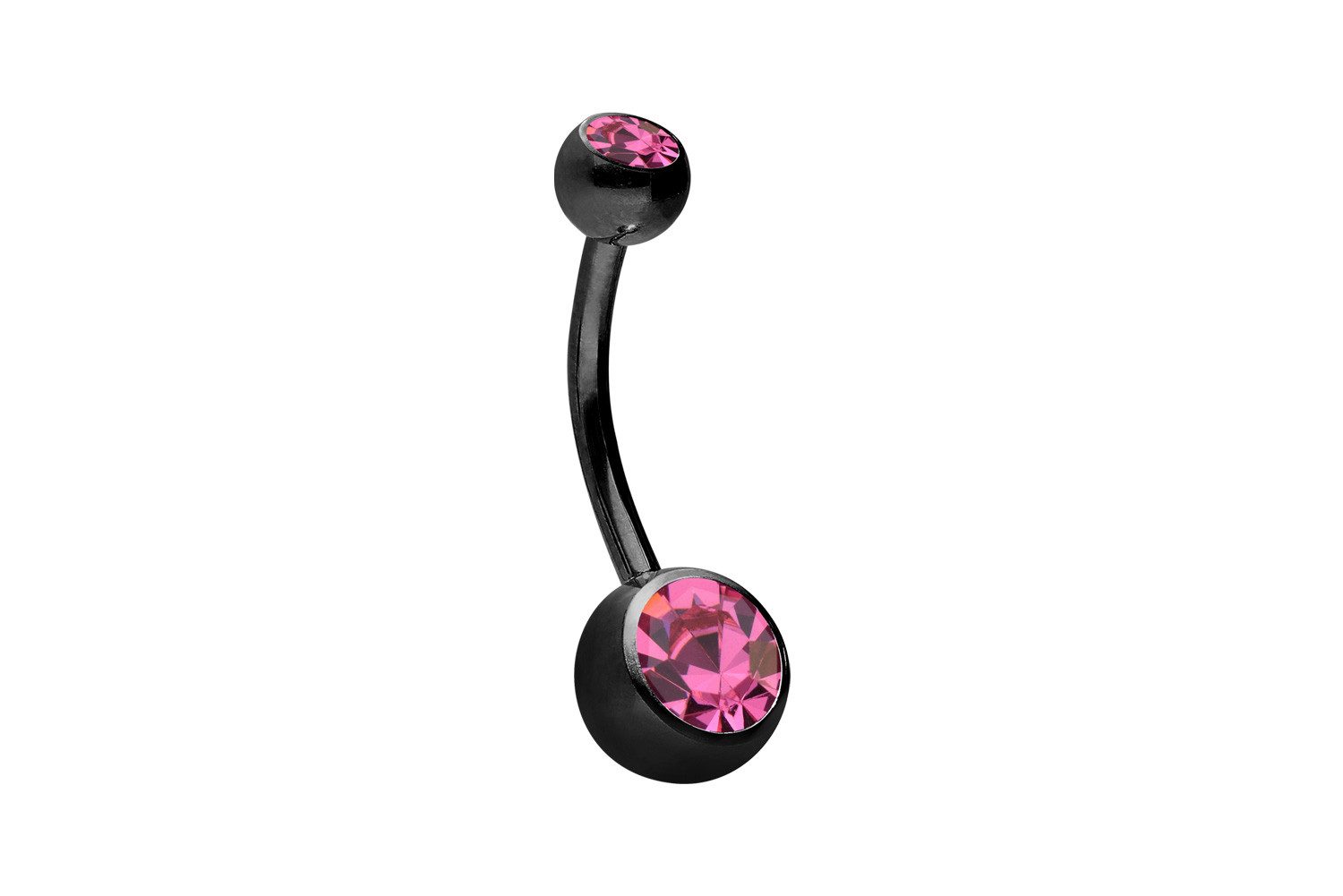 PIERCINGLINE Bauchnabelpiercing Chirurgenstahl Bananabell ZWEI KRISTALLE (B günstig online kaufen