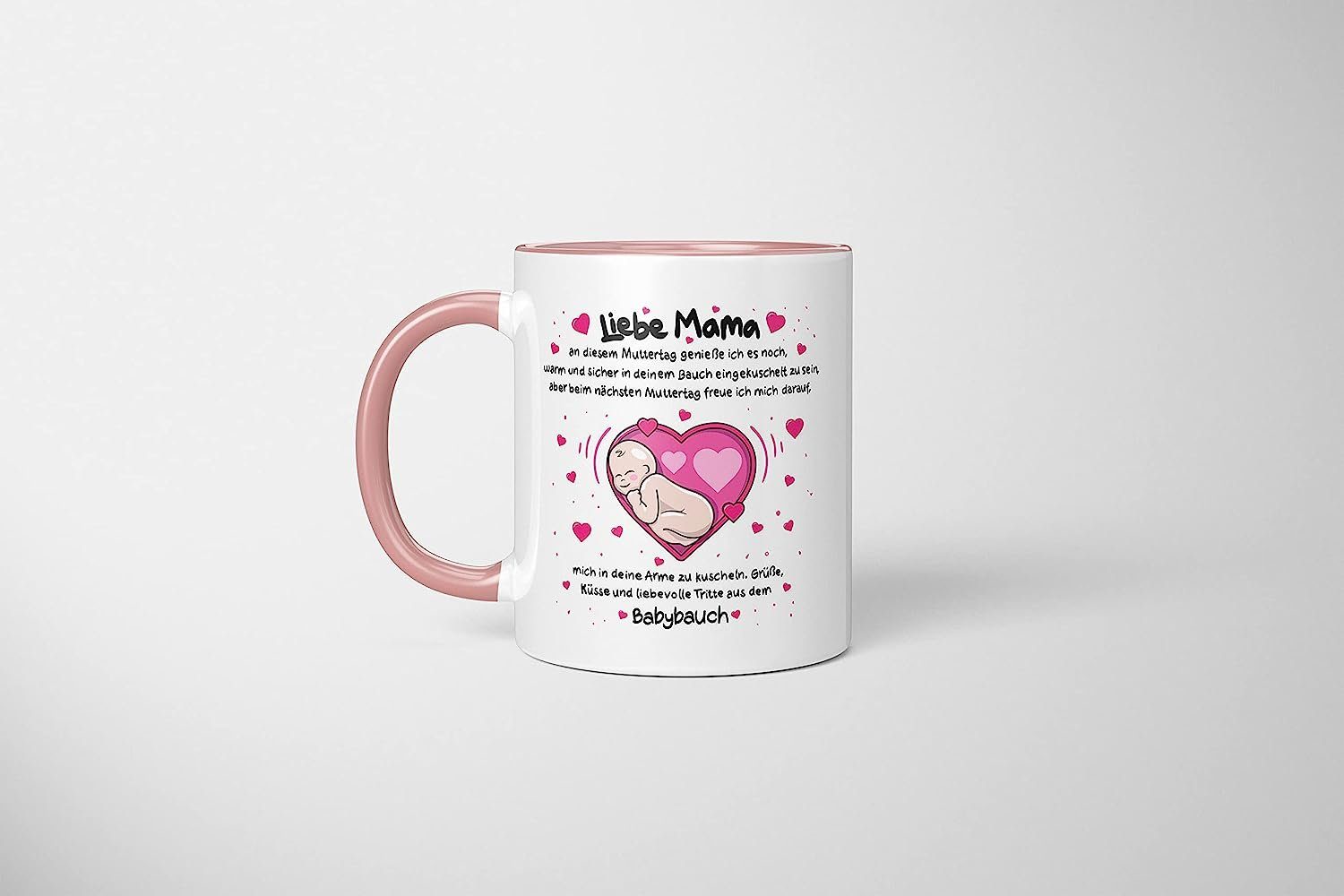 TassenTicker Tasse Muttertag werdende eine Mama - Liebe Mama, für - 330ml LIEBTASTISCH -Geschenk Rosa