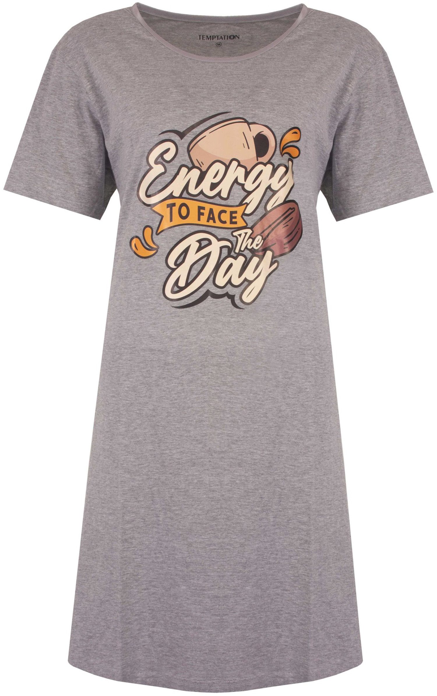 TEMPTATION Nachthemd Damen Schlafshirt mit kurzem Arm (1-tlg) Baumwolle