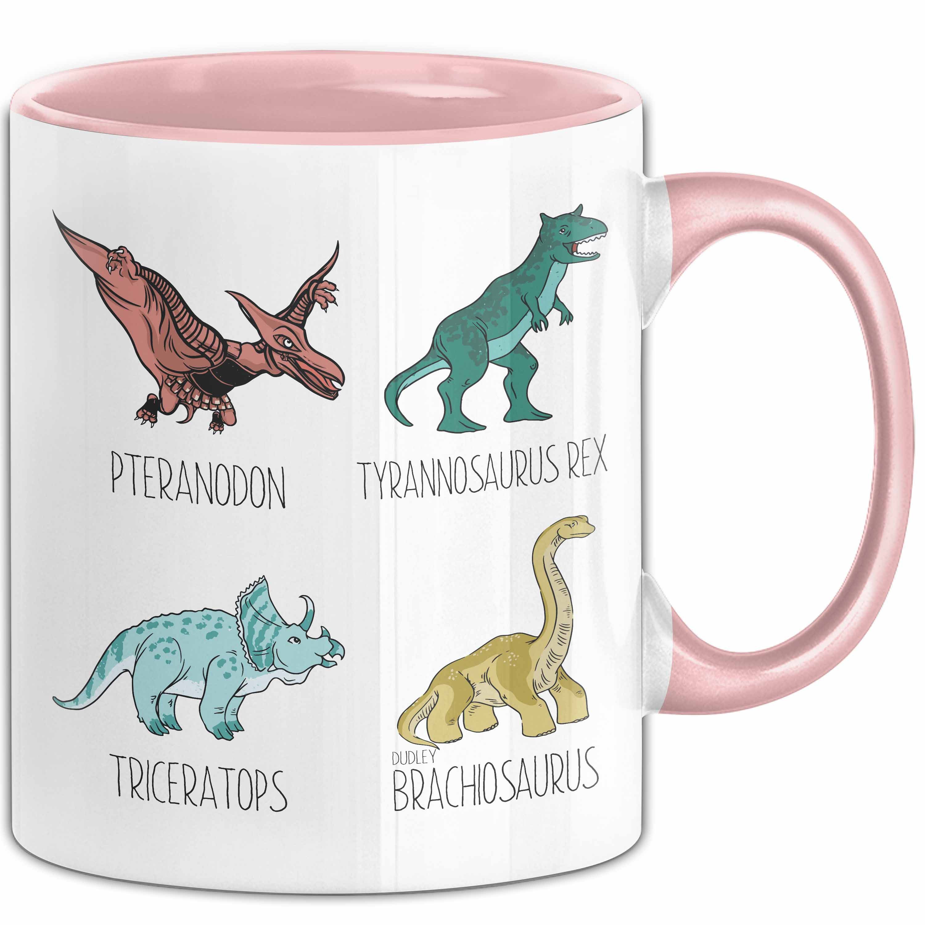 Trendation Tasse Arten Von Dinosauriern Tasse Geschenk Für Jungs Dinos T-Rex Jungen Mäd
