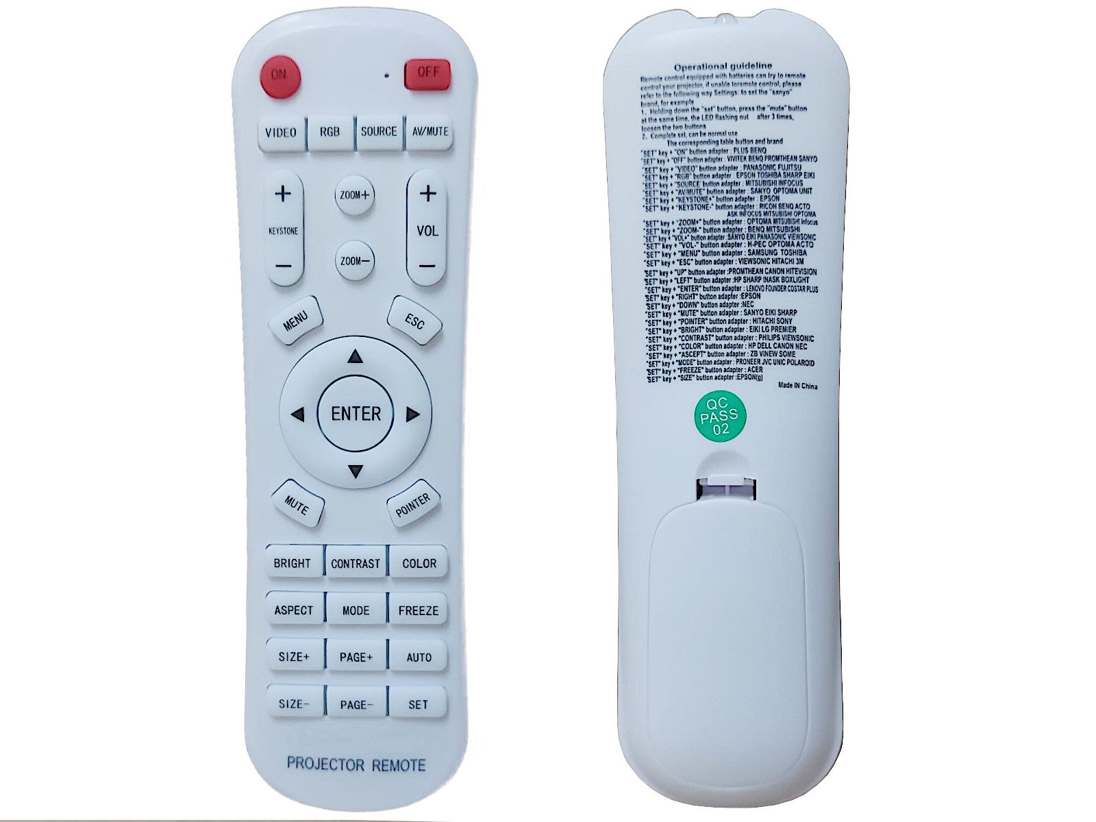 azurano Ersatz für UNIVERSAL Projector Remote Fernbedienung (Projector Remote, Projektor, Beamer, UNIVERSAL)