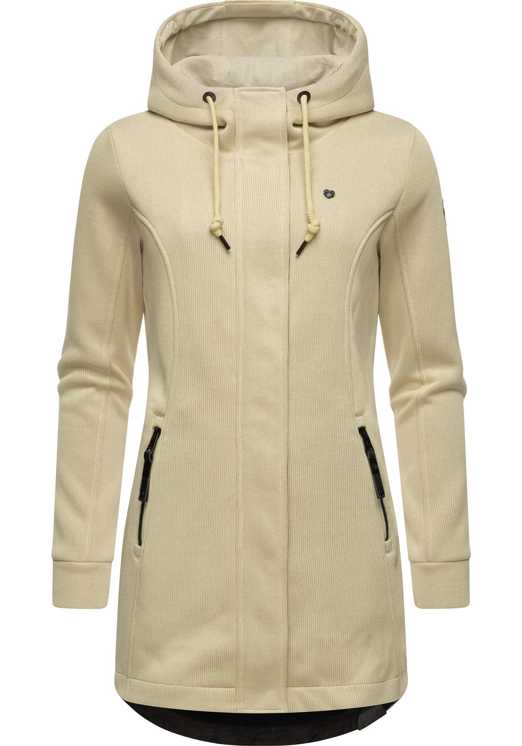 Ragwear Kapuzensweatjacke Letti Bonded Sportliche Kapuzenjacke in Feinstrick-Optik