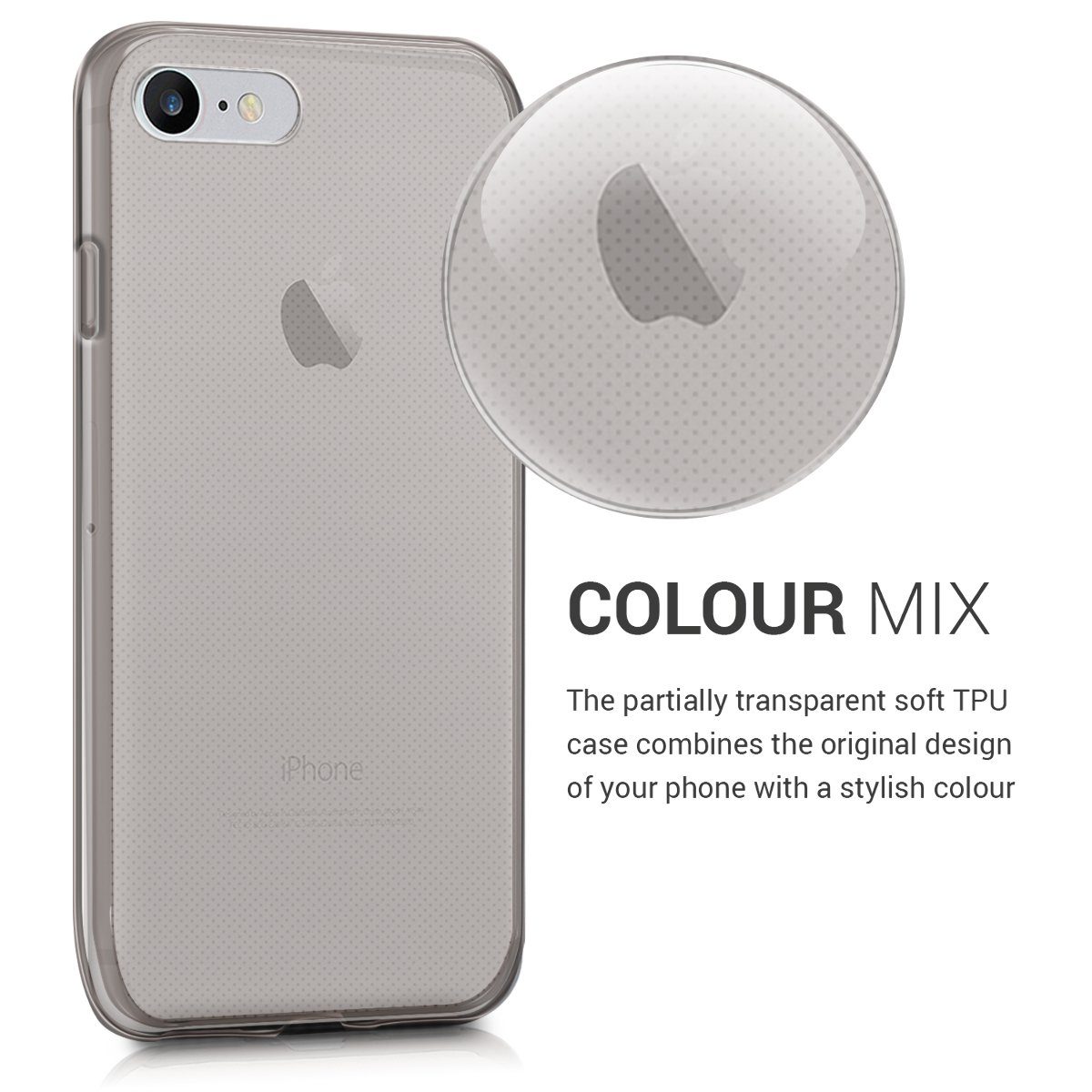 kwmobile Handyhülle Hülle für Apple iPhone SE / 8 / 7, Silikon Handyhülle transparent - Handy Case gummiert