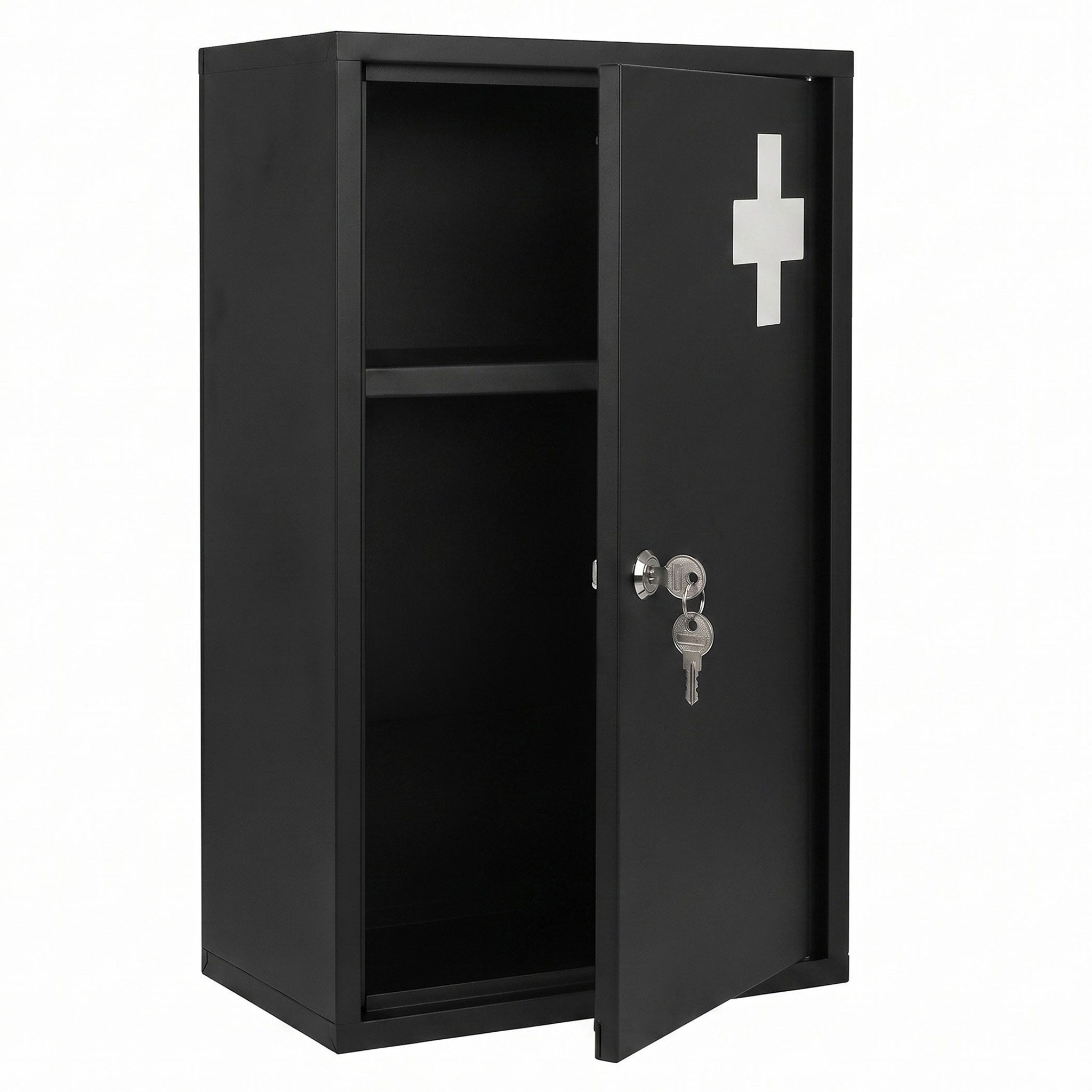 Spetebo Medizinschrank Metall Medizinschrank abschließbar inklusive 2 Schlüssel (Anzahl, 1-St., 50 x 30 cm) Arzneischrank inklusive 1 Ablagefach