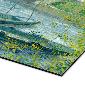 Posterlounge Alu-Dibond-Druck Vincent van Gogh, Angler und Boote an der Pont de Clichy, Badezimmer Maritim Malerei