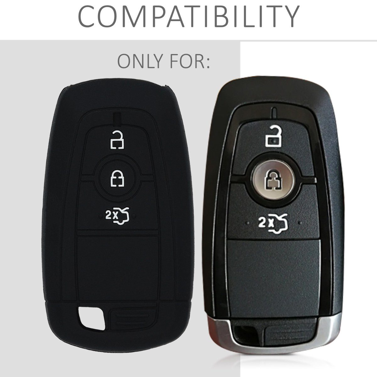 kwmobile Schlüsseltasche Autoschlüssel Silikon Case Schlüssel Cover für Schlüsselhülle Ford, Hülle